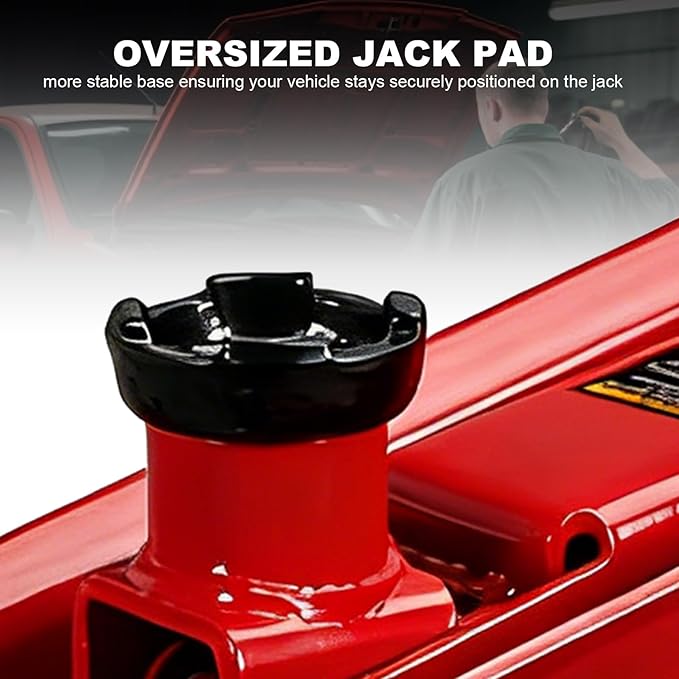 T83006 Torin Hydraulic Trolley Service/Floor Jack with Extra Saddle (Fits: SUVs and Extended Height Trucks): 3 Ton (6,000 lb) Capacity, Red