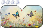 Windshield Sun Shade Flying Butterfly Art Watercolor Car Front Window Sunshade Cover for Truck SUV Blocks UV Rays Automotive Visor Interior Protector 51 x 27.5 inch