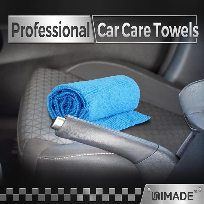 Shop Towels, 100 Pack Commercial Grade Work Rags Microfiber Towels for Cars Cleaning Rags Bulk Detailing Cloth for Automotive Bar Mechanic Restaurant Garage Housekeeping, 11.5"x 11.5", Blue