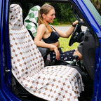 Athletic Running Towel, Full-Sized, Car Seat Cover - Performance Microfiber (Kaleidoscope Cream w/Snaps)