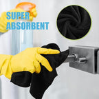Microfiber Cleaning Cloths for Cars 16 x 16 Inch Ultra Absorbent Car Towels Drying Reusable Cleaning Supplies House Kitchen Window Microfiber Towel(Black,60 Pcs)