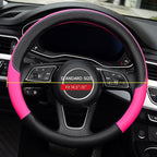 Steering Wheel Cover, Universal Fit 15 Inch Microfiber Leather Car Wheel Protector, Anti-Slip, Pink