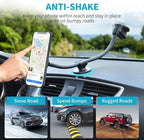Magnetic Phone Holder Mount with 13-inch Flexible Long Arm & 6 Strong Magnets, Anti-Shake Holder for Truck Windshield Dashboard, Suction Car Mount for All Phones