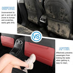 Zpana 2PCS Car Kick Mat Back Seat Protector, Microfiber Leather Vehicle Back Seat Cover with Storage Pocket, Automotive Backseat Anti-Kick Pad for Kids Pets, Universal for Truck SUV RV (Red)