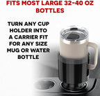 Stupid Technologies - XSpander – Universal Cup Holder Expander for Yeti, Hydro Flask & Big Bottles – Adjustable, Durable, Car Compatible – Black