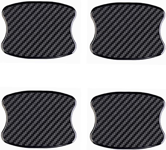 4Pcs Car Door Handle Protective Films,Universal 3D Carbon Fiber Car Door Handle Paint Protection Film for Grip Recesses(S)