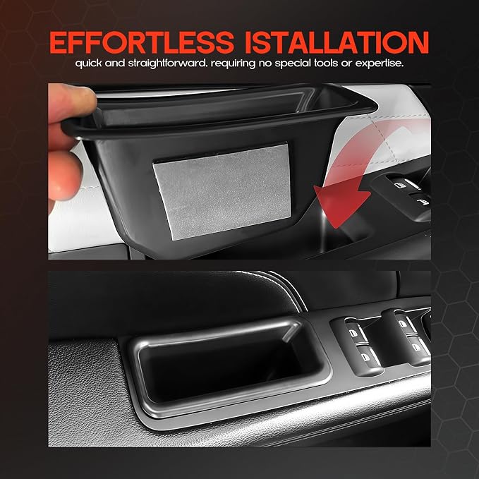 for Ford Explorer 2016-2019 Front Door Storage Box Door Side Organizer Tray Phone Container Pocket Insert Tray Door Armrest Organizer Container for Ford Explorer Accessories (2 Pack)