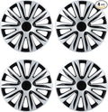 Hubcap Wheel Covers Hub Caps 16 Inch Set of 4 Black & Silver Universal Wheel Rim Cover R16 Stylish Car Decor Wheel Covers for Toyota Camry Nissan Mazda (black-09, 16 inch)