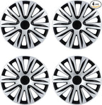 Hubcap Wheel Covers Hub Caps 16 Inch Set of 4 Black & Silver Universal Wheel Rim Cover R16 Stylish Car Decor Wheel Covers for Toyota Camry Nissan Mazda (black-09, 16 inch)