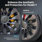 Wheel Rim Protector for Tesla Model Y Performance 21 Inch Überturbine Wheels All-in-one Car Tire Trim Rings Rim Case Hubcaps Wheel Cover 2020-2024 Model Y Accessories