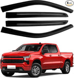 Window Visors Rain Guards for Chevrolet Chevy Silverado/GMC Sierra 2500HD/3500HD Crew Cab 2020-2025 2026,Outside-Mount Tape-On Side Window Wind Deflectors Vent Visors Shades Accessories