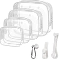 4 Pack Clear Bogg Beach Makup Bag Accessories with 3 Pack Insert Hooks for Bogg Bags, Clear Bogg Makeup Pouches Phone Holder for Bogg Bags Divider Storage Inner Compatible Pouch Travel Cosmetic Bag