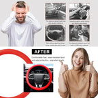 Car Steering Wheel Cover, 13 to 14.17 inches Anti-Slip Silicone Steering Wheel Protector, Soft Flexible Shock-Absorbent Steering Wheel Protective Cover for Most Car Models (Red)