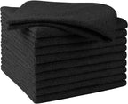 Black Microfiber Cleaning Cloths, 10 Pack Microfiber Towels for Cars, Lint & Scratch-Free Cleaning Rags for House, Kitchen and Car 11.5 x 11.5 inch