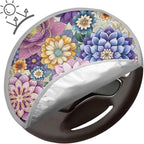Steering Wheel Sun Cover Boho Floral Car Accessories for Women 17 inch Universal Anti-Heat Steering Wheel Sun Block Cover for Cars SUV Trucks Sedan