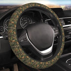 Universal 15-Inch Camouflage Steering Wheel Cover Durable Neoprene, Non-Slip & Breathable Protector for Cars, SUVs, and Trucks Forest Leaf Design
