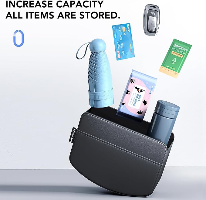 Car Door Organizer & Cup Holder, Multifunctional Car Storage Box, Trash Can, Large Capacity Storage Bag, Foldable Side Storage Pouch, Interior Accessory for Sedan SUV Truck (Sleek Minimalist)