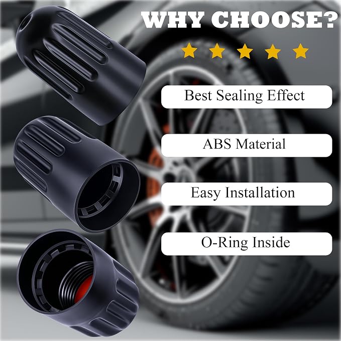 15PCS TPMS Tire Valve Long Stem Caps, Black Plastic Wheel Tire Valve Stem for TR20008 TPMS, Universal Long Stem Caps for Cars, SUV, Trucks, Bikes, Motorcycles, Bicycles