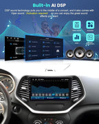 4+64G Android Car Stereo for Jeep Cherokee Sport 2014 2015 2016 2017 with Wireless Carplay/Android Auto - 10 Inch HD Touchscreen Radio with 32EQ DSP/5G WiFi/GPS/SWC + AHD Rear View Camera