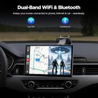 9'' Carplay Screen with Net-Flix YouTube and 1080P Backup Camera Upgraded Android Auto Screen Portable AI Magic Video Box Built-in Apps Voice Control Car GPS for iOS 10+ Android 11+