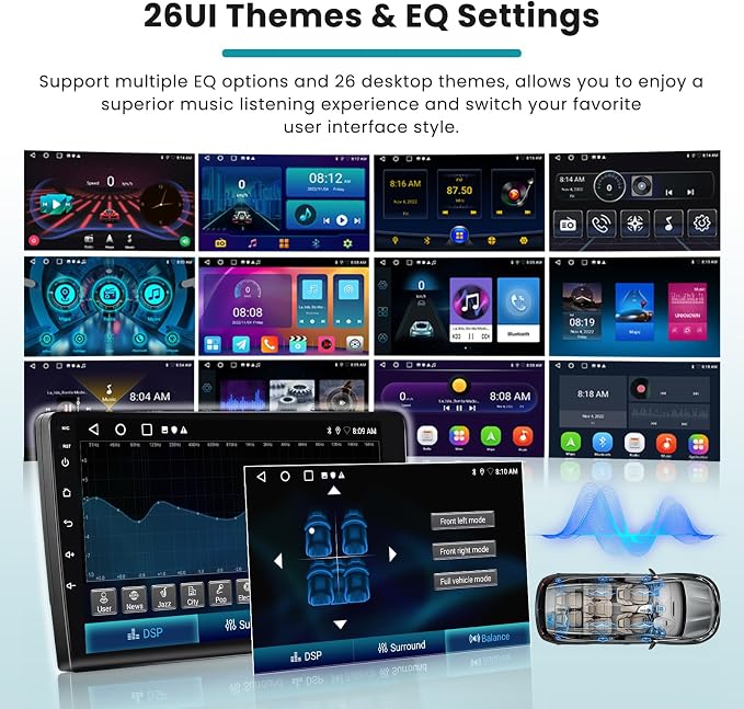 [DSP & EQ] 2+64G Car Radio for Honda Civic 2016 2017 2018 2019 2020, Android 15 Car Stereo Wireless Carplay, 9 inch Touch Screen for Civic Bluetooth Radio Android Auto/5GHz WiFi/GPS Navigation