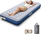 Twin Camping Air Mattresses with Cordless Battery Pump,TPU Self Inflatable Mattress, Blow up Mattress All Night Stability No Smell Air Bed for Tent Camping, Home, Guests, Car Travel