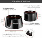 TableCoaster - Original Anti-Spill Table and Desk Cup Holder, Jet Black - RV and Boat Drink Holder, A Tip-Proof Coaster with Tacky Base and Walled Profile to Prevent Spilled Drinks