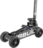 Powerbuilt 1.5 Ton Big Wheel Off Road Jack, Vehicle Lift for Trucks, SUVs, ATVs Offroad Vehicles, Oversized Wheels for Rugged Terrain, 3000 LB Capacity, Grey 620627ECE