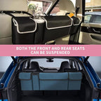 Car Trunk Organizer, Backseat Hanging Large Storage with Adjustable Straps,Waterproof PVC Collapsible Cargo Bag, Car Interior Accessories for Auto SUV MPV (Pink)