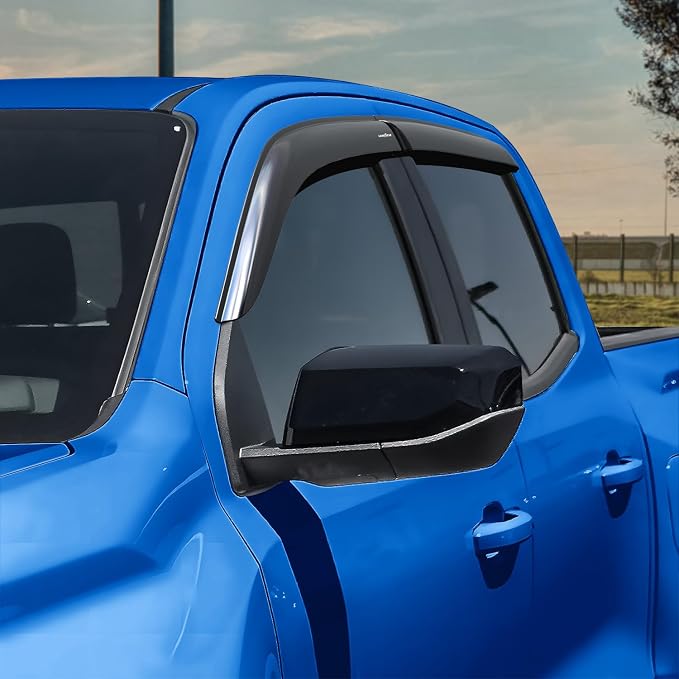 Goodyear Shatterproof Window Deflectors for GMC Canyon 2023-2026 Crew Cab, Tape-on Rain Guards, Window Visors, Vent Deflector Visor, Car Accessories, 4 pcs. - GY008883