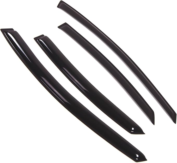 WD2-260 Dark Smoke 4 Pcs Set Window Visor (Outside Mount) Deflector Rain Guard Compatible with 2011-2014 Hyundai Sonata