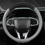 Customized Auto Car Steering Wheel Cover for Honda Accord Civic CR-V HR-V Pilot Fit Passport Odyssey 14.5-15inch(Black+Gray-Standard Size)