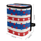 American Flag Star Print Car Trash Can with Lid, 4th of July Leak Proof Auto Trash Bag Hanging Vehicle Garbage Can Multipurpose Storage Container for Back Seat Road Trip