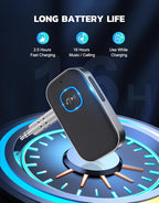Bluetooth Receiver for Car, Noise Cancelling 3.5mm AUX Bluetooth Car Adapter, Wireless Audio Receiver for Home Stereo/Wired Headphones, Hands-Free Call, 16H Battery Life - Dark Gray