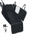 Dog Car Seat Cover with Mesh Window, 100% Waterproof Pet Seat Cover for Back Seat, Scratchproof Dog Hammock for Cars, Trucks, SUVs, Jeeps, Black