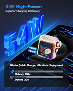 54W Bluetooth 5.3 Car Adapter with 4 Charging Ports [PD 36W & QC3.0 18W], Wireless Radio FM Transmitter with Deep Bass Player & 5 Colors LED Backlit, Hands-Free Calling - Pink