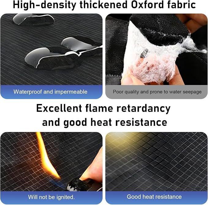 All-Season Car Windshield Frost Shield, Heat Blocking Car Windshield Weather Cover with Reflective Strips, Adsorption Design Front Window Ice Snow Shield, Universal for Most Cars (Black)