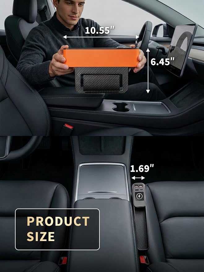 75W Retractable Car Charger with Car Seat Gap Filler – 4 in1 Fast Charging Car Adapter, Built-in 36W PD USB C Cable & Storage Organizer for Phone/Sunglasses/Cards – No More Lost Items