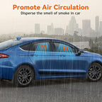 4pcs Smoke Tint Window Visors Compatible with 2013-2020 Ford Fusion, Set of 4 Front+Rear Sun Rain Guard Vent Outside Mount Tape On Style Acrylic