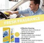 Car Interior Cleaner Foam Kit with Sponge & Towel, Multi Purpose Foam Cleaner for Leather, Fabric, Plastic & Upholstery, Deep Cleaning Car Dashboard Seats Carpet Headliner, Lemon Fresh Scent