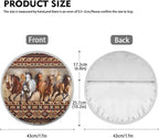 Aztec Horse Steering Wheel Cover Sun Shade 17 inch Universal Insulated Steering Wheel Cover for Cars SUV Truck Van Anti-Heat Steering Wheel Sun Block Cover Heat Reflector