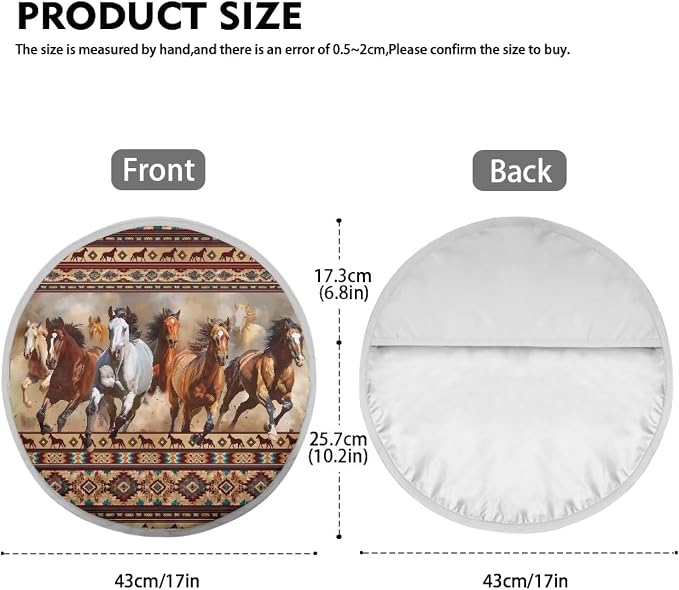 Aztec Horse Steering Wheel Cover Sun Shade 17 inch Universal Insulated Steering Wheel Cover for Cars SUV Truck Van Anti-Heat Steering Wheel Sun Block Cover Heat Reflector