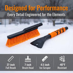 A 27-inch Car Snow Removal Brush and ice Scraper Featuring a Two-in-one Detachable Design and an Ergonomic Foam Handle is Suitable for Sedan Truck and SUV Models