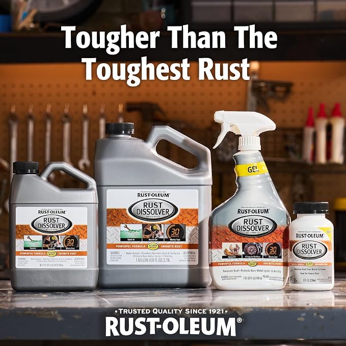Rust Dissolver Trigger Spray Gel | Heavy-Duty Corrosion Remover for Metal Tools, Cars, Bikes, Grills, Bolts, Firearms & More | 32 oz