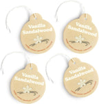Vanilla Sandalwood Car Charms 4-Pack - Scent Notes: Vanilla, Vetiver, Patchouli and Cedarwood