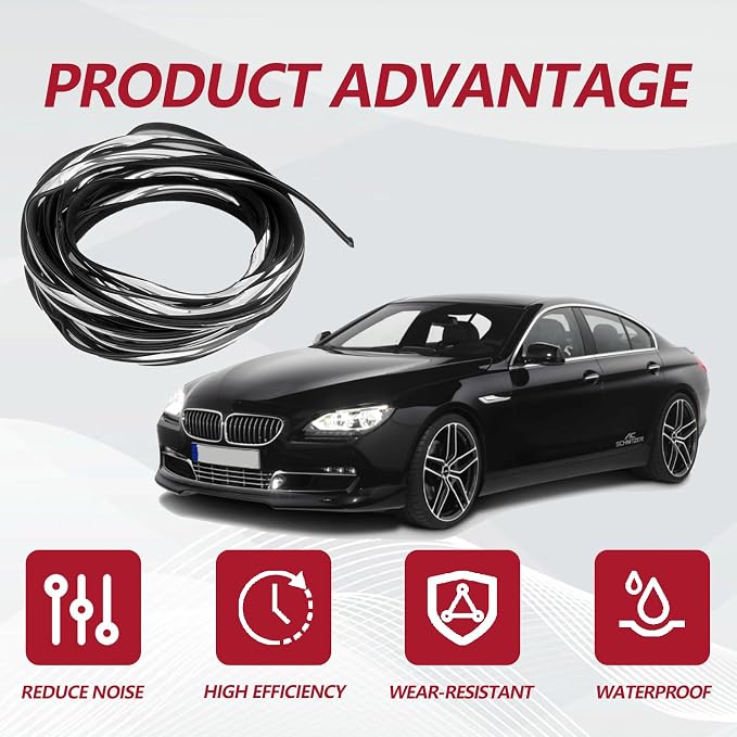 16FT (5M) Car Door Edge Protector, Universal U Shape Trim Molding Rubber Seal Protector with Fits Most Cars (Silver)