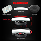 Suction Cup Blind Spot Mirror, HD Glass Frameless Removable Convex Wide Angle Rear View Mirror (Rectangular, Pack of 2)
