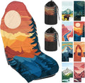 1 Pack Car Seat Towel Covers with Storage Bag 63 x 32 Inch Athletic Running Towel Seat Sweat Washable Cover Gifts for Car Outdoor Sport Activities Christmas (Sunset)