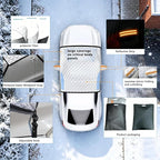 Car Windshield Snow Sun Cover ， 112x87Inches | Extra large thickened reflective strips, all season indoor outdoor, protects windshield wipers door handles side mirrors