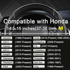 Customized Auto Car Steering Wheel Cover for Honda(Black+Gray-Standard Size)